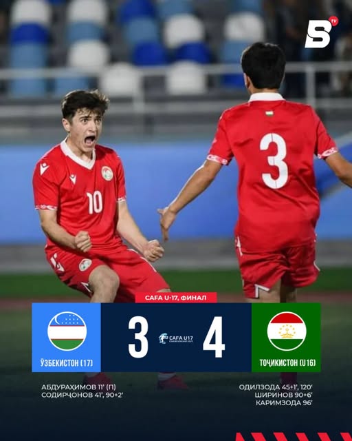 ӮЗБЕКИСТОН 3:4 ТОҶИКИСТОН